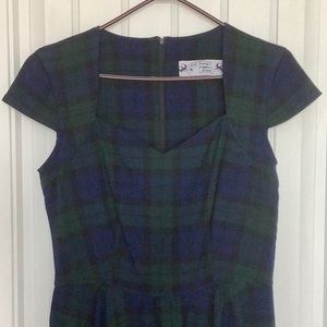 Hell Bunny tartan plaid fit and flare dress.